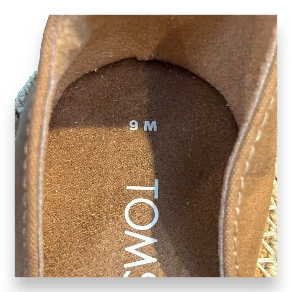 TOMS Mini‎ Leopard Print  MARISOL Ankle Strap Heeled Espadrilles SZ 9